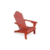 fauteuil de jardin en bois - adirondack salamanca terracotta- eucalyptus . chaise de terrasse retro. siège de plage