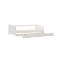 vidaxl cadre de lit extensible blanc bois de pin 90x200 cm cadre 1 personne