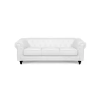 chesterfield - canapé chesterfield 3 places blanc chest-3p-bla-pu