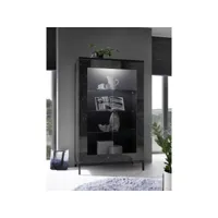 vitrine mango marbre noir brillant haute qualité 106x178x50cm azura-43606