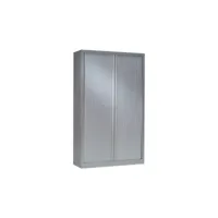 armoire haute à rideaux monoblocs eco-conçues 198 x 120 cm aluminium-aluminium