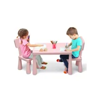 giantex ensemble table et chaises pour enfants pour jouer,manger, dessiner, apprentissage pour enfants 1 à 7 ans rose