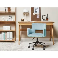 chaise de bureau en velours bleu clair sanilac 382897