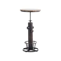 table haute table de bar style industriel hauteur réglable repose-pieds bronze tab10021