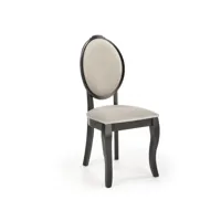 chaise médaillon noire et beige en bois louis 159