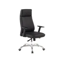 finebuy chaise de bureau hauteur 107,5 - 117,5 cm cuir véritable noir  fauteuil de direction ergonomique avec appui-tête  chaise tournante design avec accoudoirs  jusqu'à 120 kg x-xl