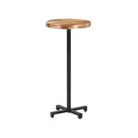 table de bar table haute  table de cuisine ronde ø50x110 cm bois d'acacia massif meuble pro frco45145