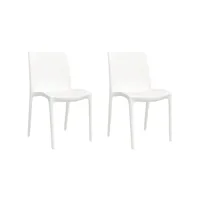 vidaxl chaises de jardin lot de 2 blanc 50x46x80 cm polypropylène