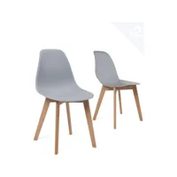 lot de 2 chaises cuisine style scandinave nao (gris) 648