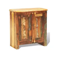 buffet bahut armoire console meuble de rangement vintage avec 2 portes bois massif de récupération helloshop26 4402002