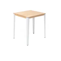 table mange debout lunds 70x70x110cm  blanc-naturel. box furniture ccvl7070108 bl-na
