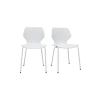 chaises design blanches intérieur - extérieur (lot de 2) flip