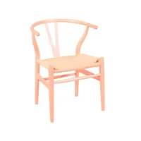chaise nordique en bois de hêtre naturel et corde écologique - wish silla082