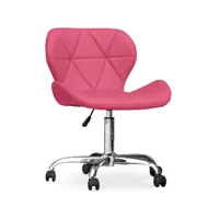 chaise de bureau à roulettes - chaise de bureau pivotante - tapissée en simili cuir - wito fuchsia