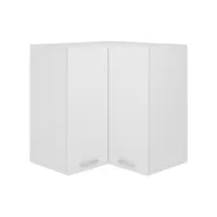 armoire d'angle suspendue blanc 57x57x60 cm aggloméré