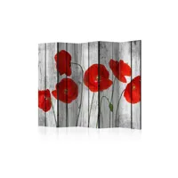 paravent 5 volets - tale of red poppies ii [room dividers] a1-paraventtc1614