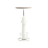 table haute table de bar style industriel hauteur réglable repose-pieds blanc tab10022