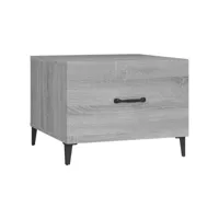 table de salon avec pieds en métal sonoma gris 50x50x40 cm