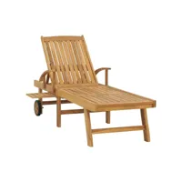 bain de soleil, transat, chaise longue bois de teck solide togp38350
