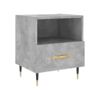vidaxl table de chevet gris béton 40x35x47,5 cm bois d’ingénierie