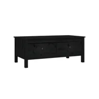 table de salon noir 100x50x40 cm bois massif de pin