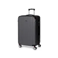 valise grande taille 78cm, valise de voyage, rigide e légère abs valise de voyage à roulettes valises, 4 doubles roues, 78x51x28cm, gris anthracite