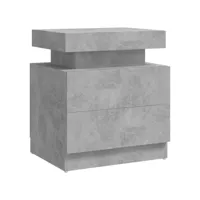 table de chevet, table de nuit gris béton 45x35x52 cm aggloméré togp75385