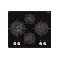 airlux - table de cuisson gaz 60cm 4 feux noir  av685hbk - ubd-av685hbk