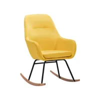 fauteuil salon - fauteuil à bascule jaune moutarde tissu 61x80,5x89 cm - design rétro best00007720363-vd-confoma-fauteuil-m05-1519