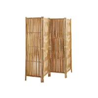 paravent en bambou - naturel - 4 panneaux en bambou - 180x160 cm 62129