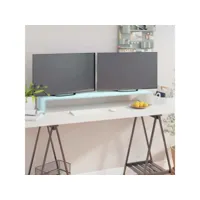 meuble tv support pour moniteur  banc tv 110 x 30 x 13 cm verre blanc meuble pro frco91069
