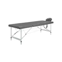table de massage 4 zones lit de massage  table de soin cadre en aluminium anthracite 186x68cm meuble pro frco31256