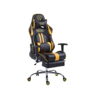 fauteuil de bureau racing limit similicuir avec ou sans repose-pieds téléscopique , noir / jaune/avec repose-pieds