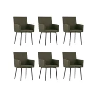 moderne chaises de cuisines, chaises à manger avec accoudoirs lot de 6 marron tissu best00005112701-vd-confoma-chaise-m07-1484