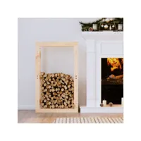 support pour bois de chauffage porte-bûches - abri de stockage pour jardin - 60x25x100 cm bois de pin massif meuble pro frco50065
