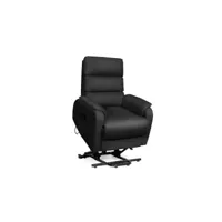 fauteuil relax releveur simili cuir noir - verso - l 75 x l 93 x h 98 cm - neuf