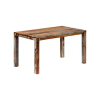 table de salle à manger gris 140x70x76 cm bois de sesham solide