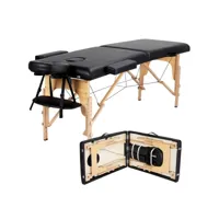 table de massage portable pliable à 2 zones charge 250 kg en bois hêtre
