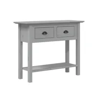 table console bodo gris 90x34,5x73 cm bois de pin massif