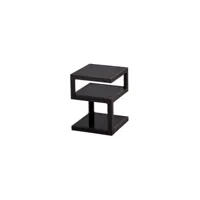 table de chevet bois-verre noir - joula - l 40 x l 40 x h 52 cm - neuf