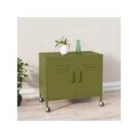 armoire de rangement vert olive 60x35x56 cm acier