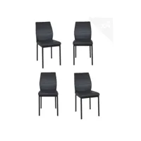 lot de 4 chaises de salle à manger contemporaines mila (noir)
