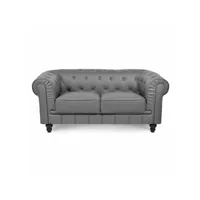 chesterfield - canapé chesterfield 2 places gris