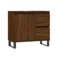 vidaxl armoire de bain chêne marron 65x33x60 cm bois d'ingénierie