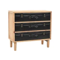 buffet bahut armoire console meuble de rangement à tiroirs bois de sapin massif 80 cm helloshop26 4402188