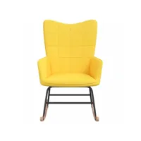 fauteuil salon - fauteuil à bascule jaune moutarde tissu 61x78x98 cm - design rétro best00004461739-vd-confoma-fauteuil-m05-2203