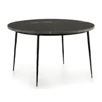 table de cuisine ronde marbre et pieds métal noir d 125 cm