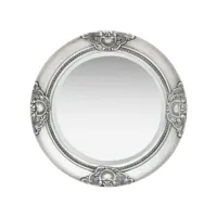 miroir mural style baroque  miroir déco pour salle de bain salon chambre ou dressing 50 cm argenté meuble pro frco53525