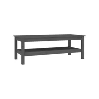 table de salon gris 110x50x40 cm bois massif de pin