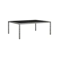 table à manger de jardin table à dîner  gris 200x150x74 cm résine tressée meuble pro frco40850